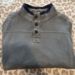 Men’s Carbon 2 Cobalt Long Sleeve Button Neck Shirt Size M